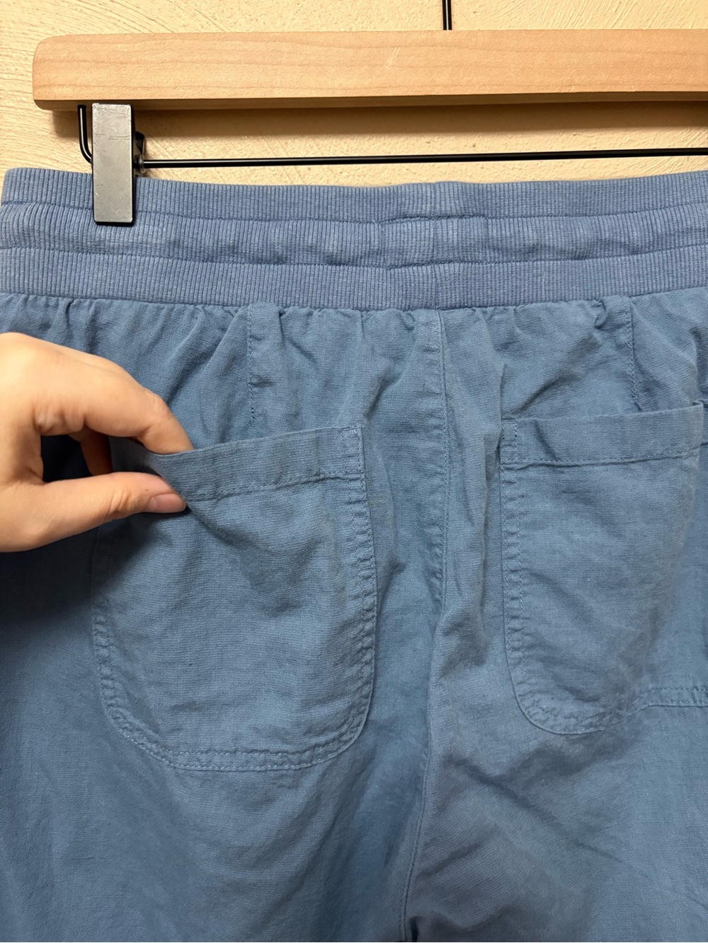 Pact Organic Cotton Linen Blend Joggers Blue Size Medium - Picture 10 of 12